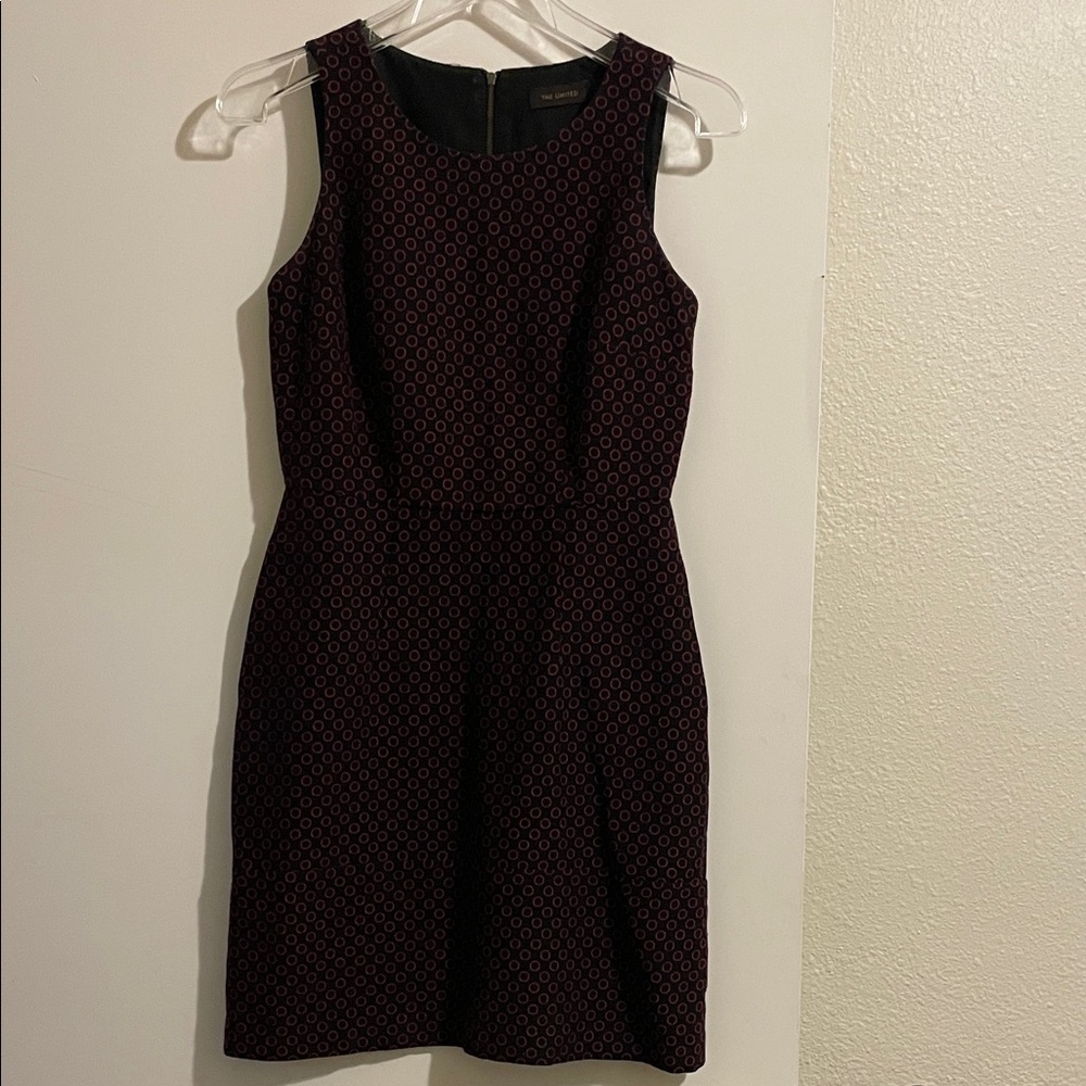 The Limited Black and Red Geometric Mini Dress
